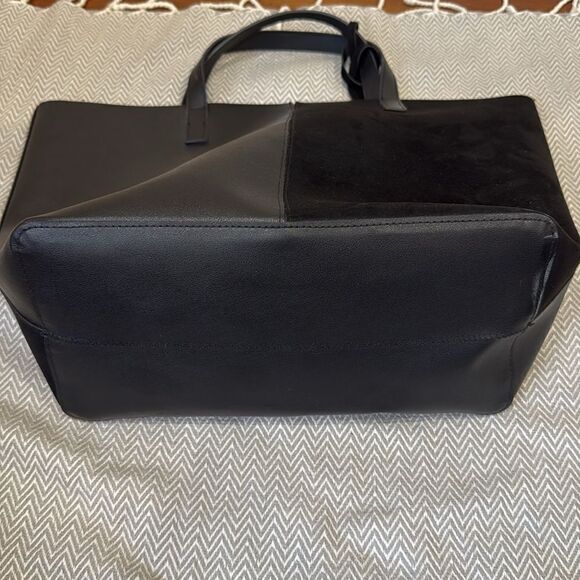 Donna Karen Large Two Tone Vegan Leather and Suede Tote Bag - Picture 5 of 7